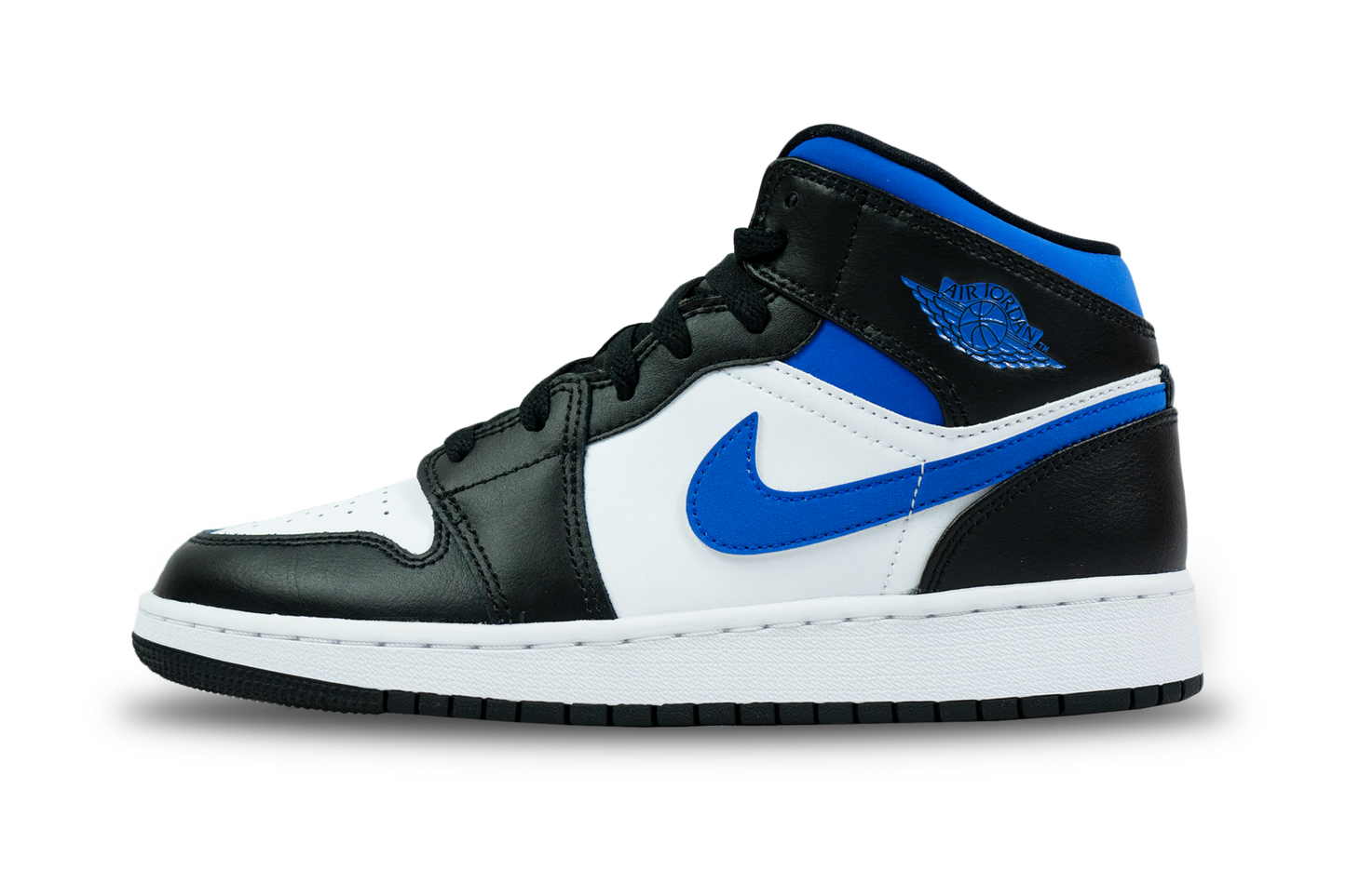 Air Jordan 1 Mid White Black Racer Blue GS