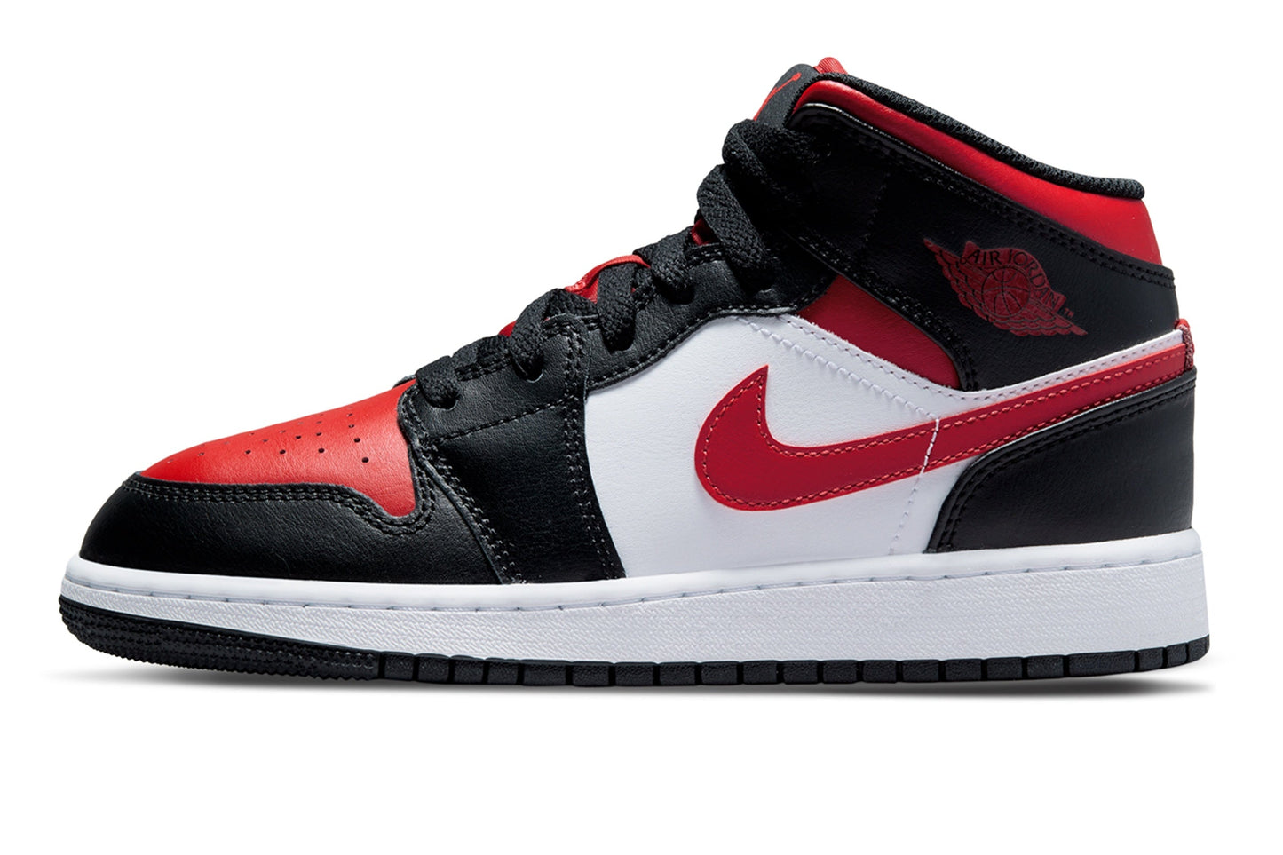 Air Jordan 1 Mid Black Fire Red GS