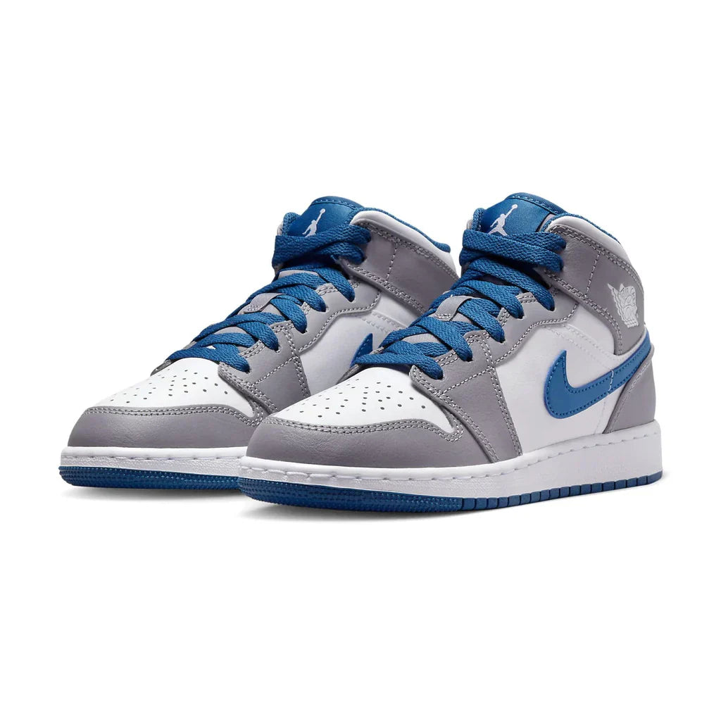 Air Jordan 1 Mid GS Cement True Blue