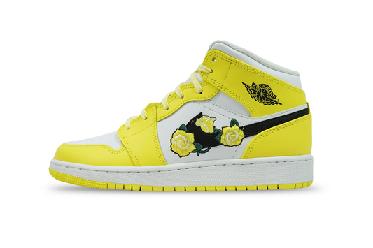 Air Jordan 1 Mid Dynamic Yellow Floral GS